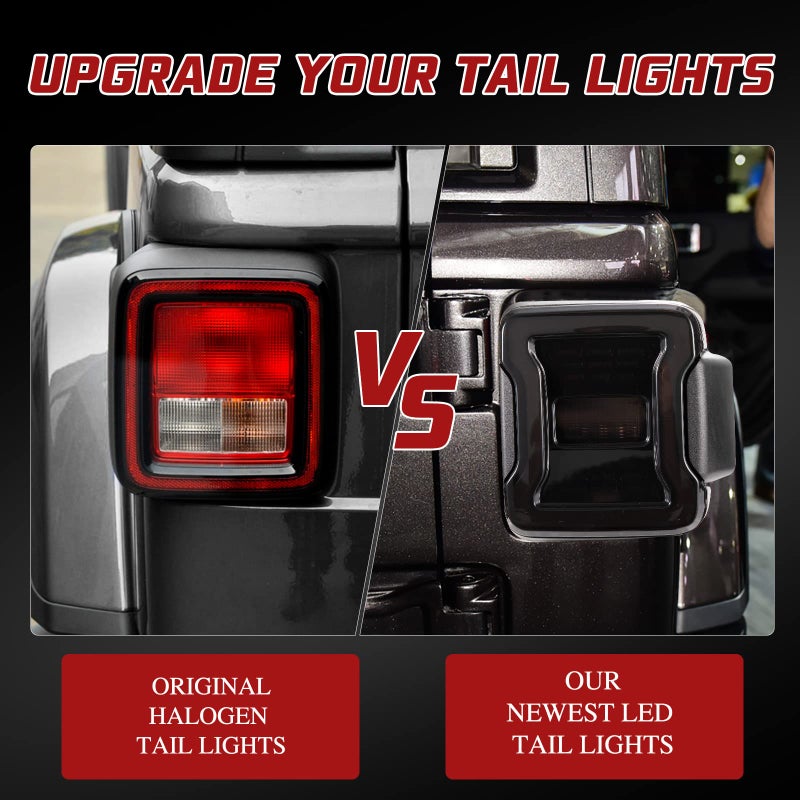BUNKER INDUST LED Tail Lights Replacement for 2018-2025 Jeep Wrangler JL/4xe Accessories, Rear Tail Lamp Kit Brake Stop Light Turn Signal Light Reverse Back Up Assembly, Smoked - Image 2